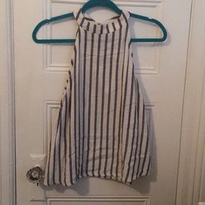 High neck stripped tank